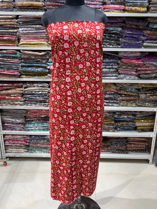 Cotton Handblock Office Wear Suit fabric with Kota Doria Dupatta