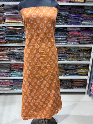 Premium Cotton Handblock Suit fabric with Chiffon Dupatta