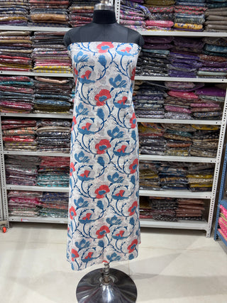 Cotton Handblock Office Wear Suit fabric with Kota Doria Dupatta