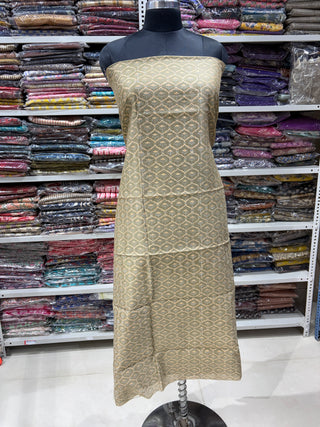 Handblock Chanderi Suit Material with Chanderi Dupatta(Lining Included)