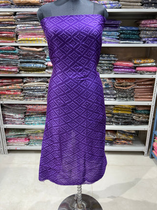 Handblock Chanderi Suit Material with Chanderi Dupatta(Lining Included)