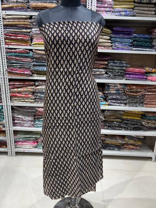 Handblock Chanderi Suit Material with Chanderi Dupatta(Lining Included)
