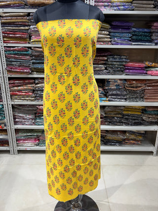 Cotton Handblock Office Wear Suit fabric with Kota Doria Dupatta