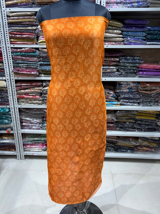 Handblock Chanderi Suit Material with Chanderi Dupatta(Lining Included)