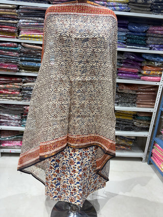 Handblock Cotton Suit Material with Kota Doria Dupatta