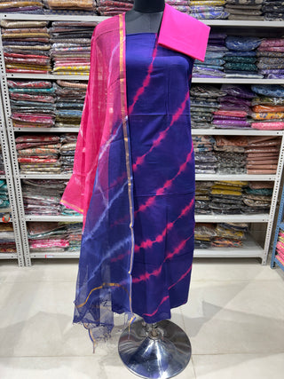 Cotton Handblock Office Wear Suit fabric with Kota Doria Dupatta