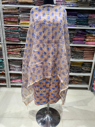 Cotton Handblock Office Wear Suit fabric with Kota doria Dupatta