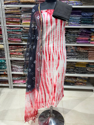 Cotton Handblock Office Wear Suit fabric with Kota Doria Dupatta
