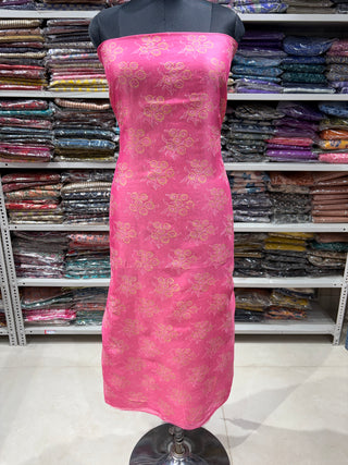 Handblock Chanderi Suit Material with Chanderi Dupatta(Lining Included)