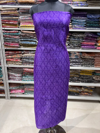 Handblock Chanderi Suit Material with Chanderi Dupatta(Lining Included)