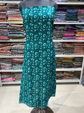 Akola Handblock Chanderi Suit Material with Chanderi Dupatta(Lining Included)