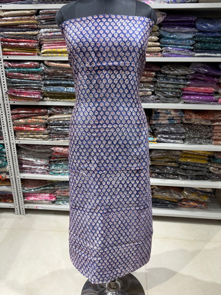 Handblock Chanderi Suit Material with Chanderi Dupatta(Lining Included)
