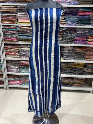 Handblock Chanderi Suit Material with Chanderi Dupatta(Lining Included)