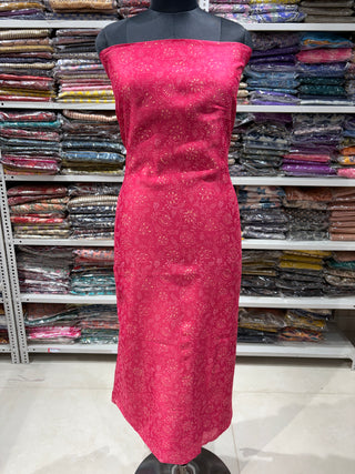 Handblock Chanderi Suit Material with Chanderi Dupatta(Lining Included)