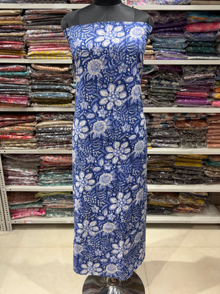 Cotton Block Print Office Wear Suit fabric with Kota Doria Dupatta  (36 inch width) and  Bottom