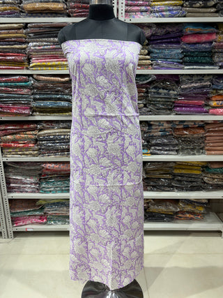 Cotton Handblock Office Wear Suit fabric with  Sanganeri Kota Doria Dupatta