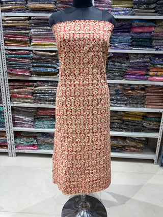 Cotton Handblock Office Wear Suit fabric with Kota Doria Dupatta