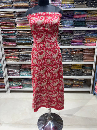Hand block kota doria suit set for office wear (with extra lining included)