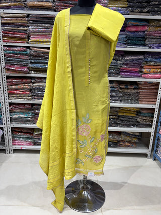 Shimmer Party Wear Suit Fabric with crushed shimmer dupatta