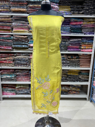 Shimmer Party Wear Suit Fabric with crushed shimmer dupatta