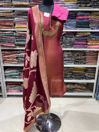 Tissue Party Wear Suit Fabric with tissue dupatta