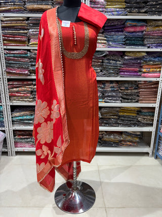 Tissue Party Wear Suit Fabric with tissue dupatta