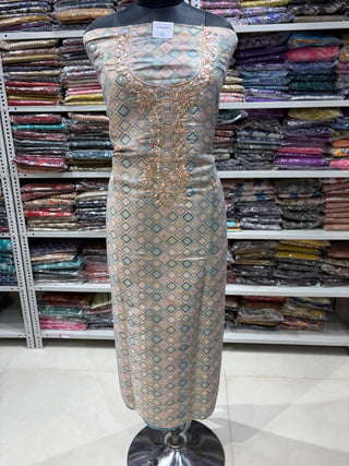 Blue Color Silk Party Wear Designer Suit fabric with silk dupatta