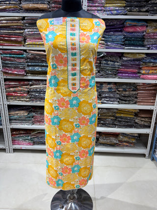 Cotton Office Wear Suit Fabric with Chiffon dupatta