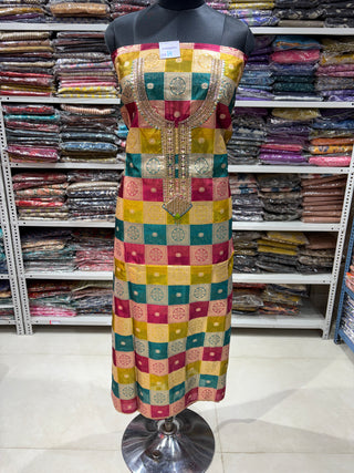 Party Wear Silk Suit Fabric and silk dupatta