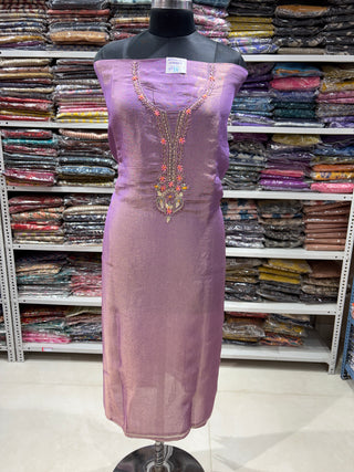 Mauve Shimmer Party Wear Designer Suit fabric with dupatta