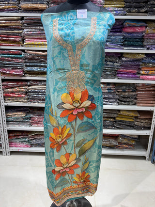 Shimmer Party Wear Suit Fabric with Banarasi dupatta