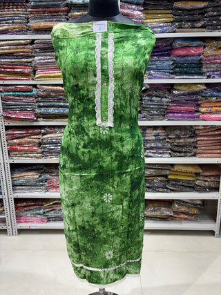 Green Office Wear Suit Dress Material with Pure Chiffon Dupatta