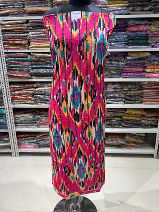 Ikkat Mirror Work Gota Patti Party Wear Suit