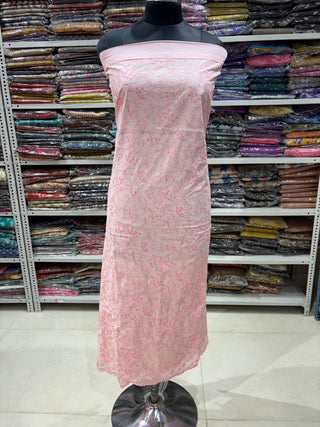 Peach  Color Office Wear Suit Dress Material fabric with cotton dupatta