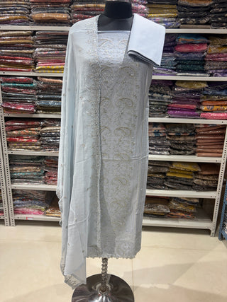 Office Wear Suit fabric with Pure Chiffon Dupatta