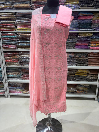 Office Wear Suit fabric with Pure Chiffon Dupatta