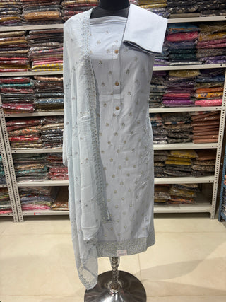 Office Wear Suit fabric with Pure Chiffon Dupatta