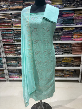 Office Wear Suit fabric with Pure Chiffon Dupatta