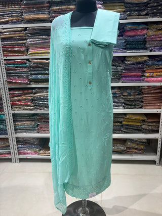 Office Wear Suit fabric with Pure Chiffon Dupatta