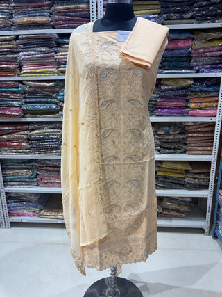 Office Wear Suit fabric with Pure Chiffon Dupatta