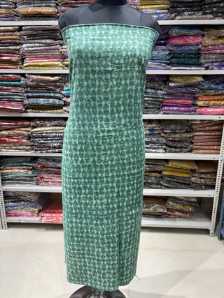 Green Cotton Office Wear Suit Fabric with Cotton Dupatta