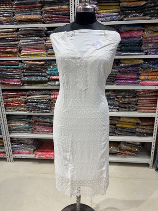 Cotton Office Wear Embroidery Suit Fabric with chiffon dupatta