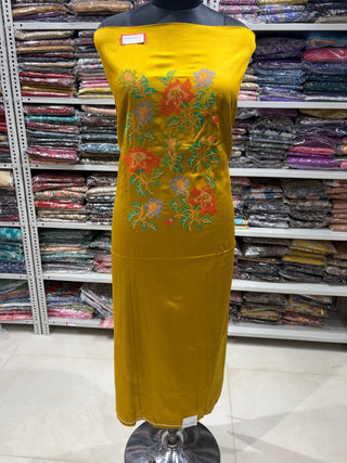 Cotton Cross Stitch Office Wear Suit Dress Material fabric with silk dupatta