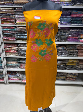 Cotton Suit Material Cross Stitch Office Wear Suit Dress Material fabric with silk - Cotton Dupatta