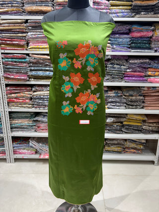 Cotton Cross Stitch Office Wear Suit Dress Material fabric with silk - Cotton Dupatta
