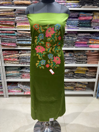 Cotton Cross Stitch Office Wear Suit Dress Material fabric with silk - Cotton Dupatta