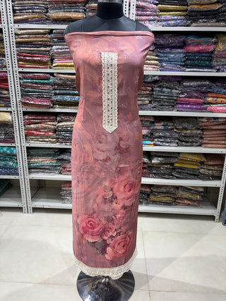 Muslin Party Wear Suit Fabric with chiffon dupatta