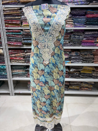 Muslin Party Wear Suit Fabric with muslin dupatta (With Extra Lining Included)