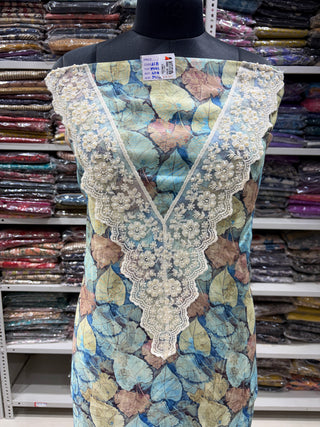 Muslin Party Wear Suit Fabric with muslin dupatta (With Extra Lining Included)