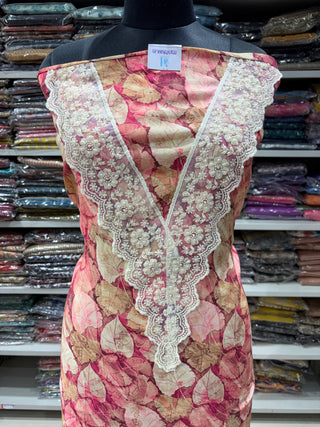 Muslin Party Wear Suit Fabric with muslin dupatta